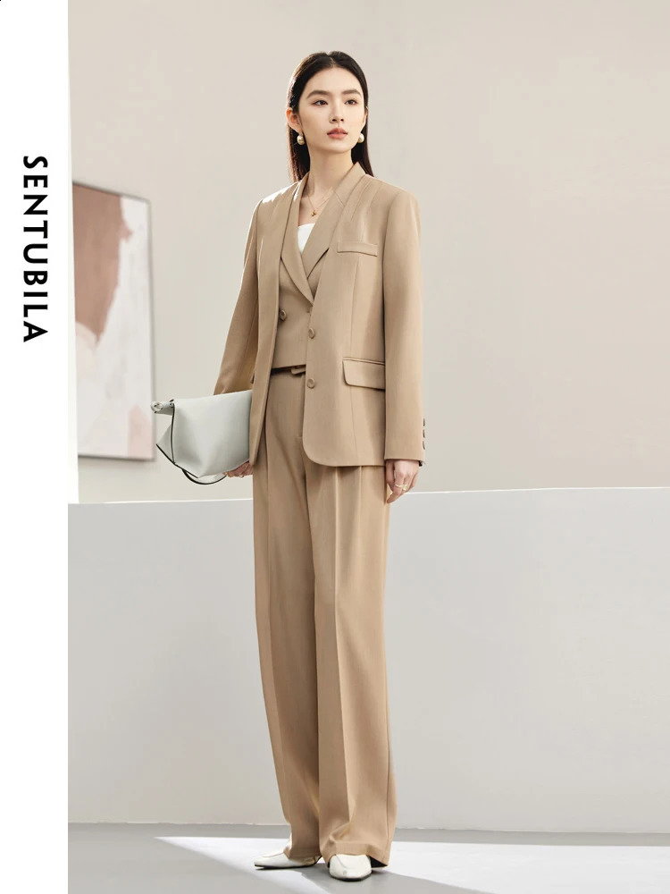 SENTUBILA 3Piece Waist Pants and Jacket Set for Womens Office Business Formal Clothing SpringSummer Color Matching 141Z53194 240823