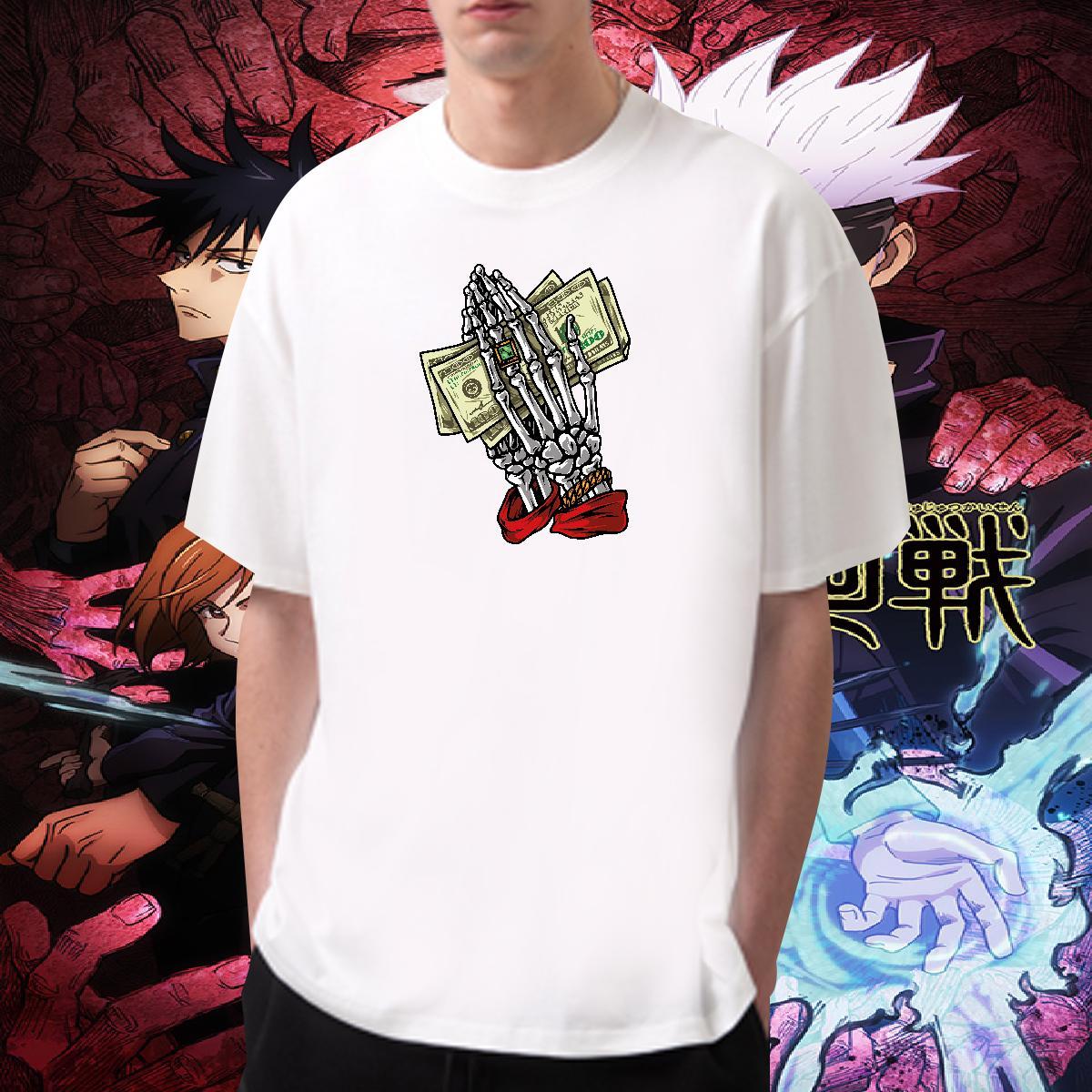 Wholesale Man T Shirts 230g 100% Cotton skull Hip Hop DIY Printed Breathable Men Tees Casual New Tshirts