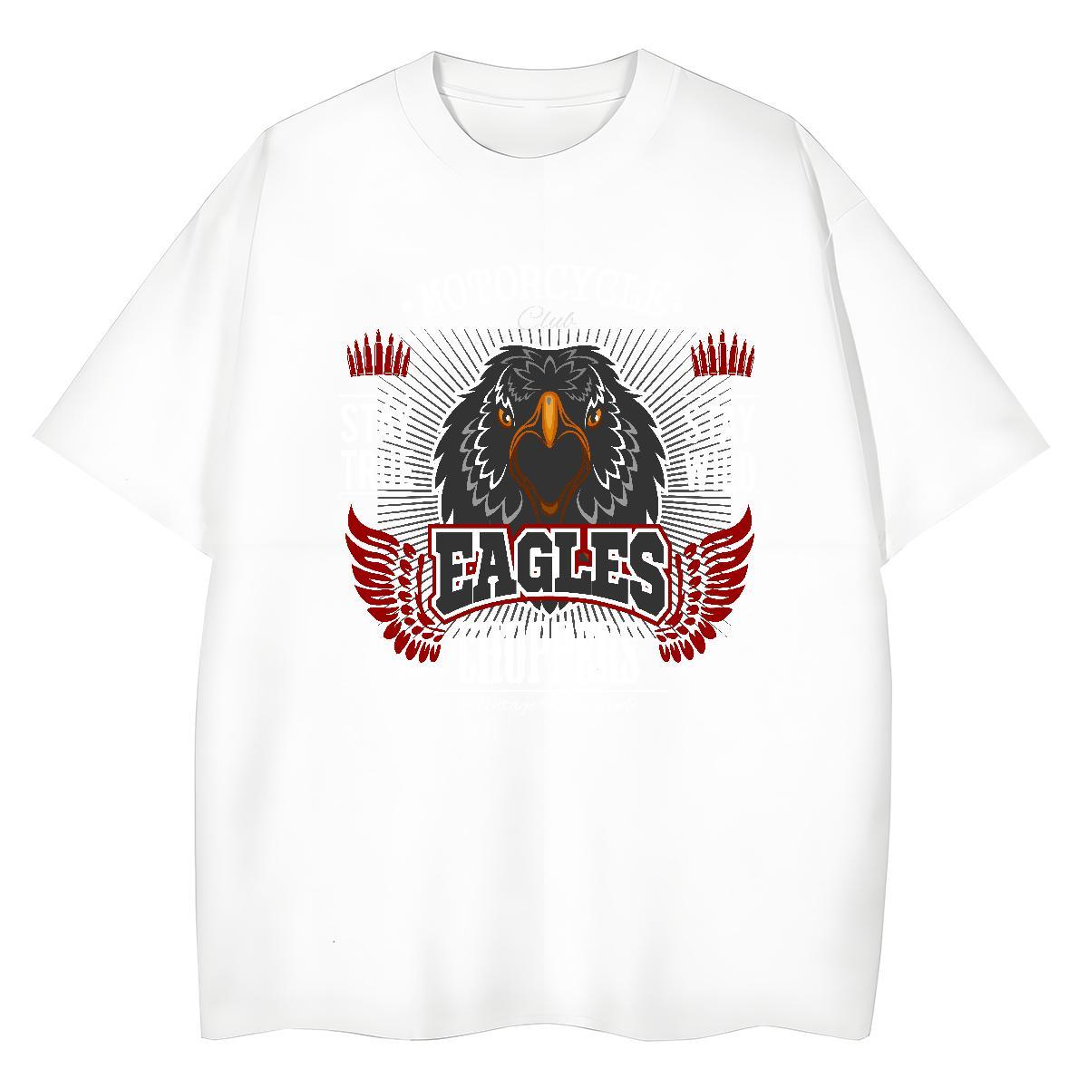 Designer Tshirts eagle Anime Printing Street 230g Pure Cotton Tees Breathable Short Sleeve Cool Design Mens T Shirts DIY Logo Oversized