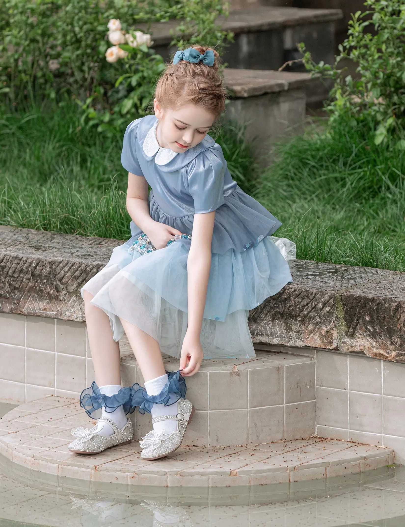 Children frilly socks lace socks female children socks white princess socks dance socks fluffy children / children / large CL240824