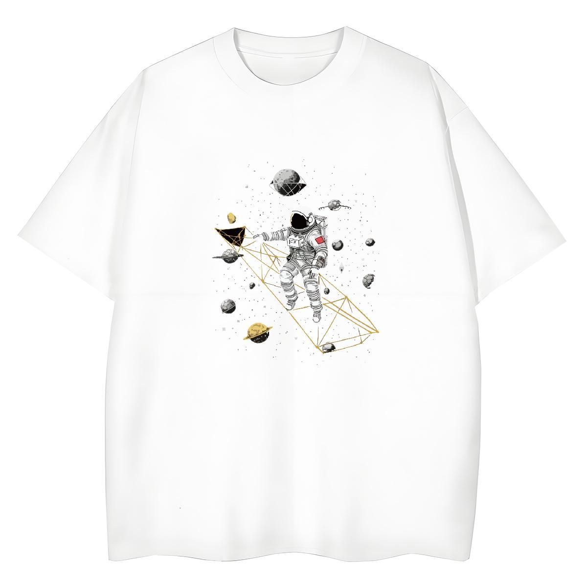 High quality Women Tshirts 230g Cotton universe Home Outdoor T Shirt For Woman Crew Neck Breathable Customized Print Tops Tees