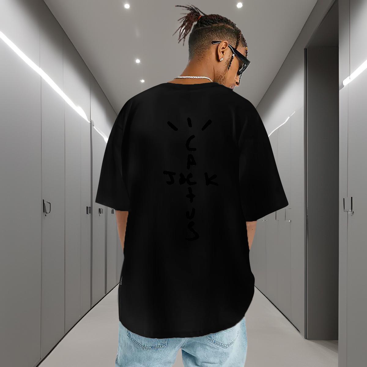 Loose Man T Shirts 100% Cotton 230g letter Sport Anime Print O-Neck Short Sleeve Men Tees Brand Wear