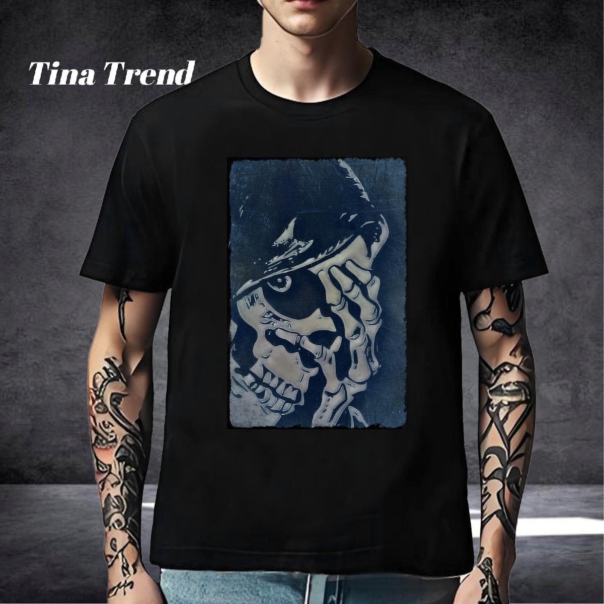 High Quality T-Shirts for Men 230g Cotton skull Daily Wear Graphic O Neck Short Sleeves Men Tees Designer Tops