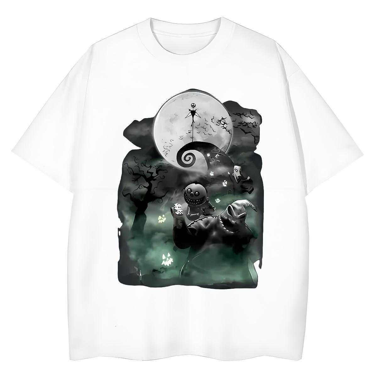 New Designer Tshirt for Man Woman dark night Street 230g Pure Cotton Tees Breathable Crew Neck Unisex Mens T Shirts Cartoon Printing L-4XL