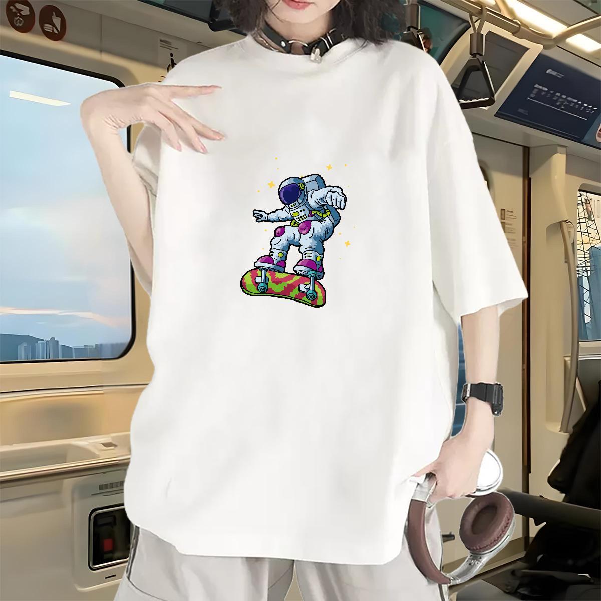Wholesale Lady T shirt 230g Cotton universe Sports Casual T-Shirts Breathable Short Sleeve DIY Printed Polos