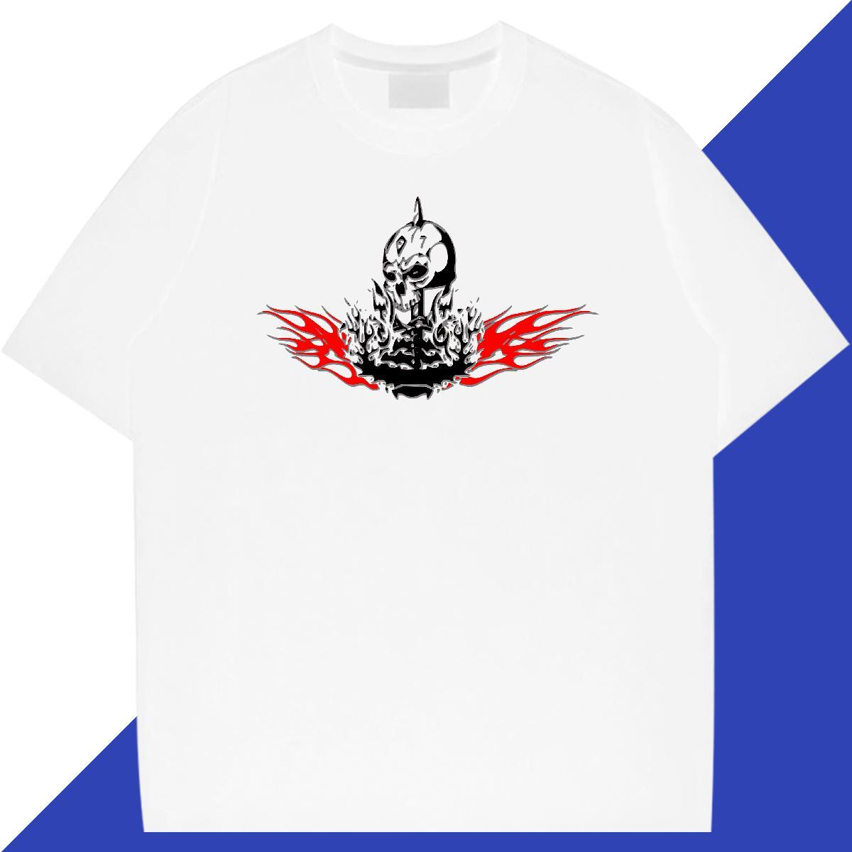 Cool Design T-Shirts 230g 100% Cotton skull Street Casual DIY Crew Neck Breathable Tshirts Stylist Clothings