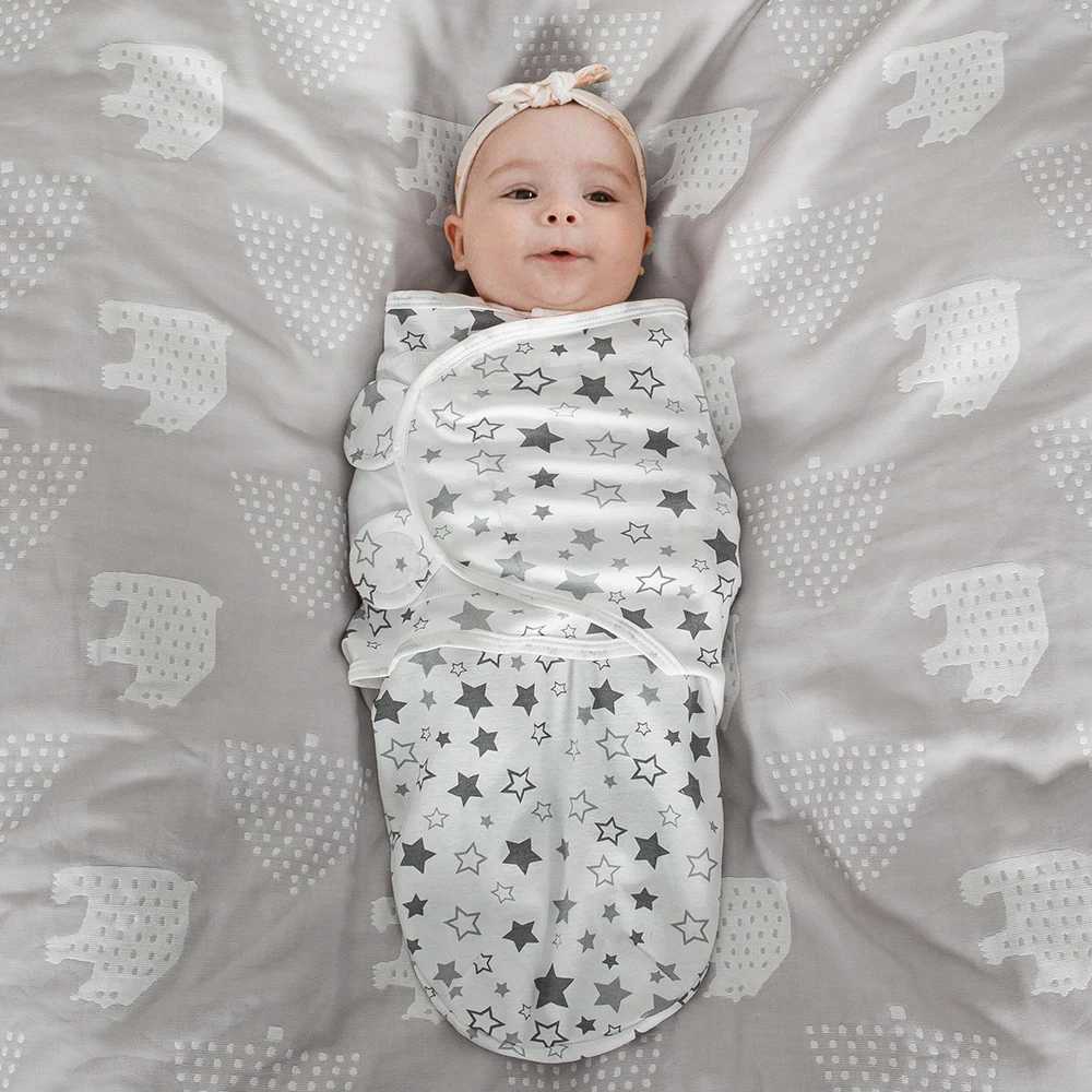 Baby Sleeping Bag For Newborn Summer Thin Soft Cotton Boys Girls Wrap Sleepwear 0-3M Adjustable Breathable Baby Swaddle Blanket M240824