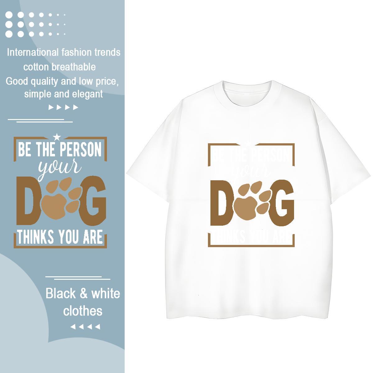 5A Women Tshirts 230g Cotton dog Hip Hop Women T Shirts Breathable DIY Printed Tees Shirts