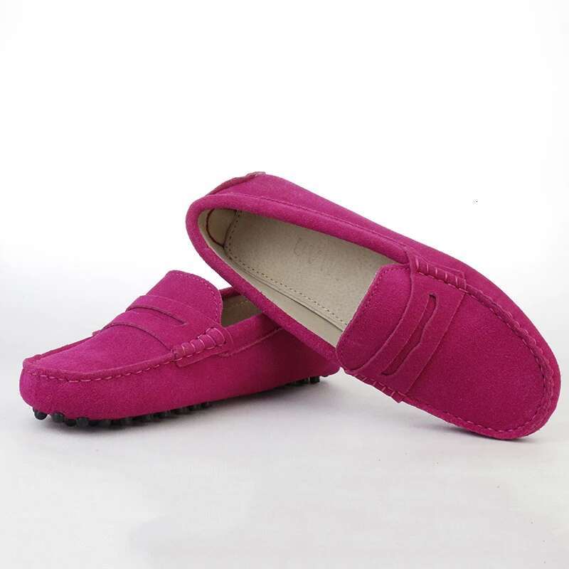 2024 100% Genuine Leather Women Casual Loafers Slip On Women's Flats Moccasins Lady Driving Shoes