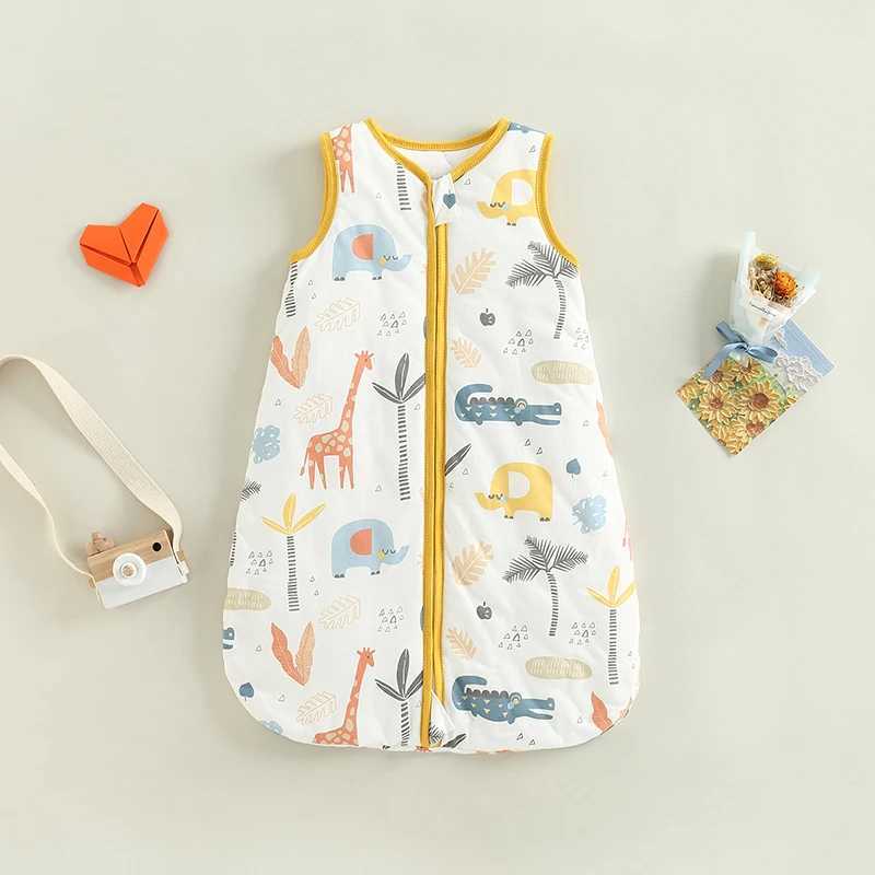 Infant Baby Boys Girls Sleeping Bag Cartoon Fox/Claus/Pony Pattern Sleeveless Zipper Swaddle Blanket Toddler Clothing M240824