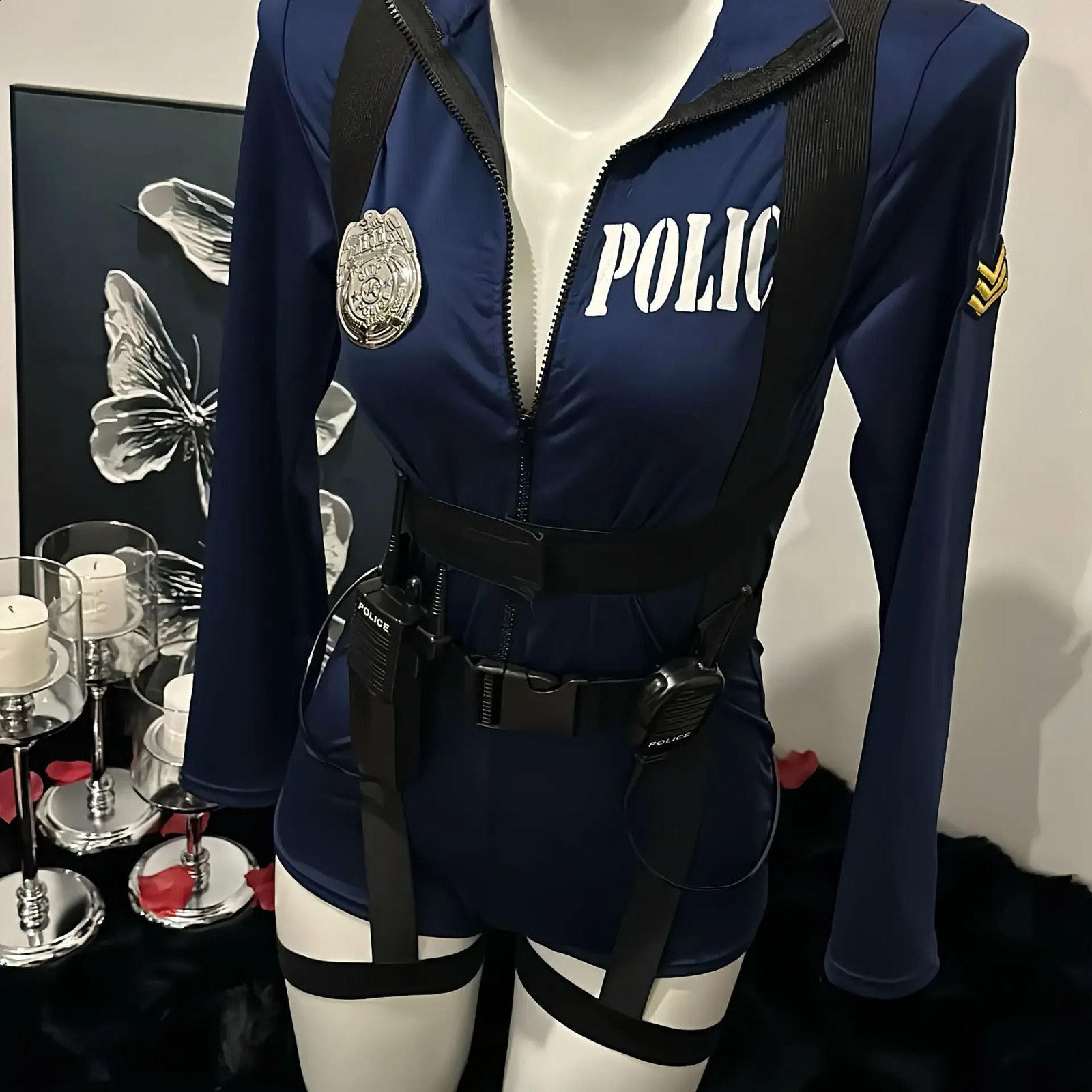 Halloween sexy roleplaying sex lingerie uniform womens jumpsuit nightclub performance costumes 240823