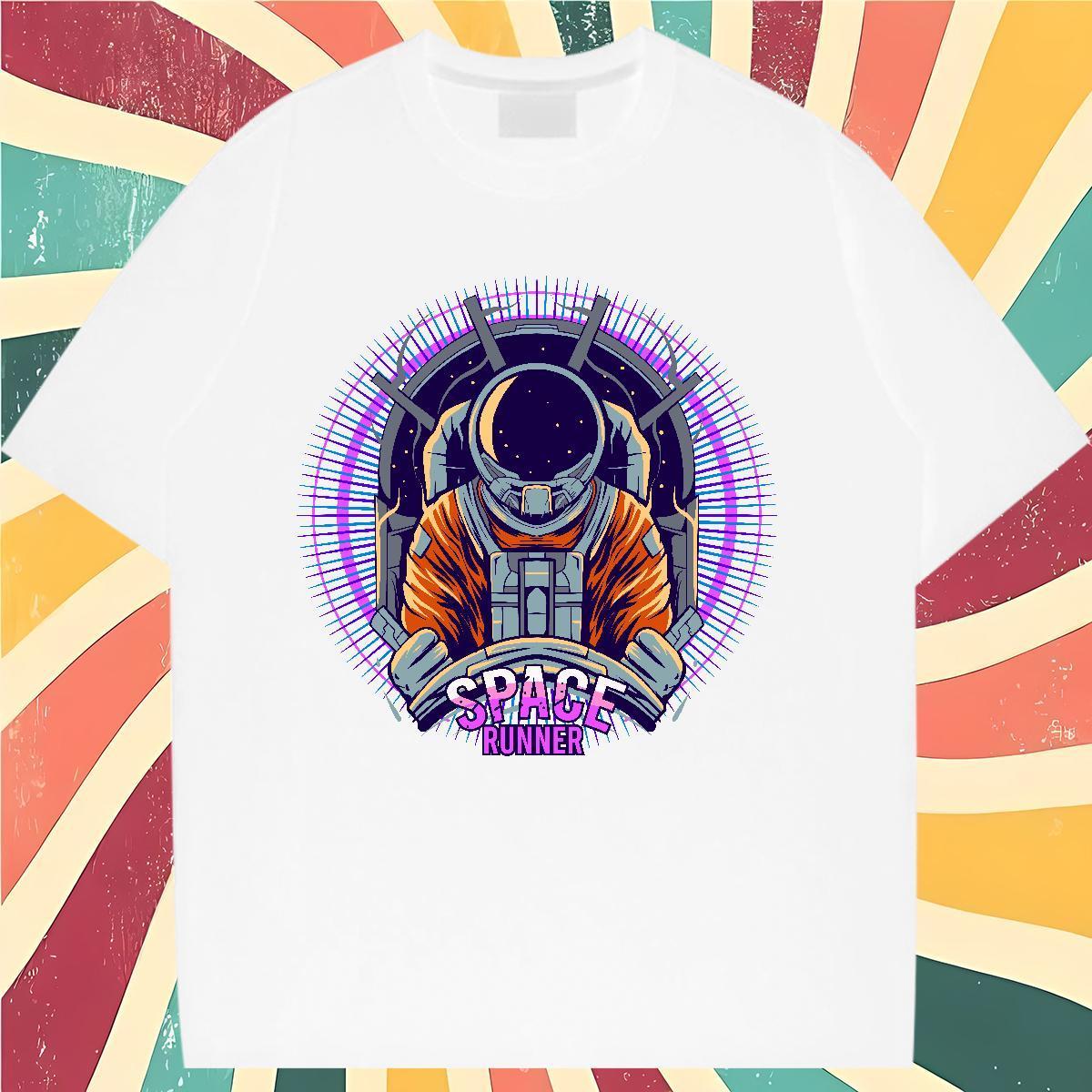 Female Woman Tshirt 100% Cotton 230g universe Street Casual Women T Shirts O Neck Short Sleeves Custom Cartoon Tshirts
