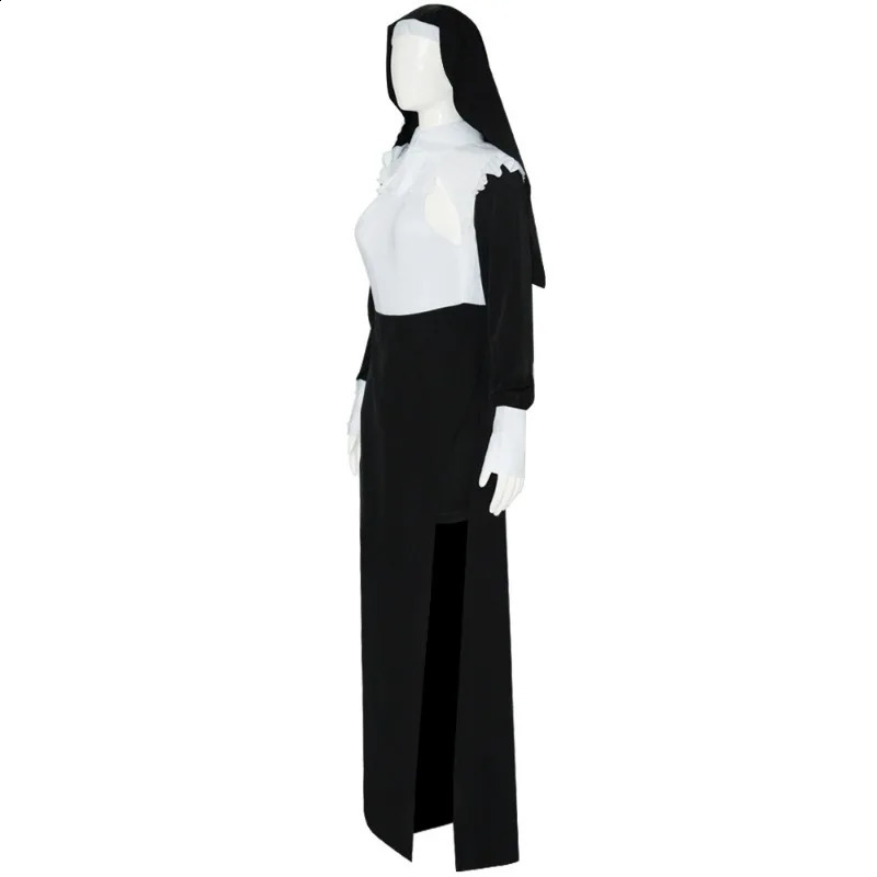Nun Cosplay costume womens fancy dress set Halloween party roleplaying adult Dress black Christmas 240823