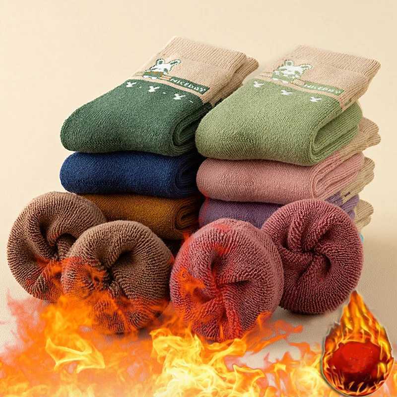 Winter Socks Baby Socks 5 Pairs /bag Warm Cotton Cartoon Socks Kids Girls Boys Thicken Sock CL240824