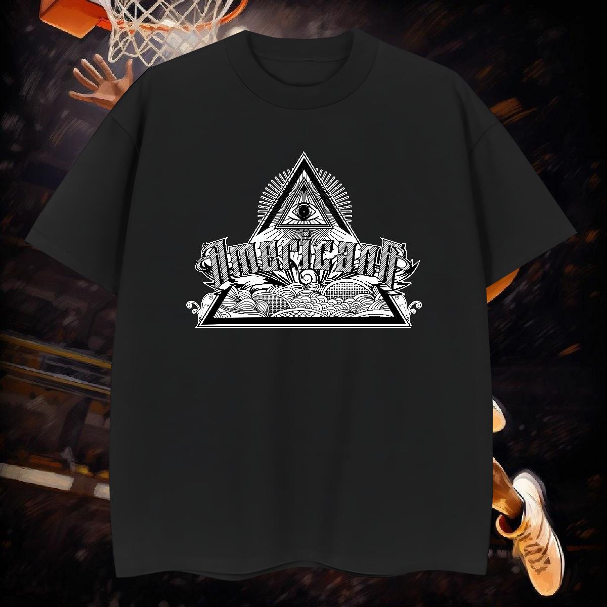 Classic T Shirt For Man 230g 100% Cotton eye of the devil Casual Oversized 4XL Crew Neck Men Tees 2024 DIY Tops Tees