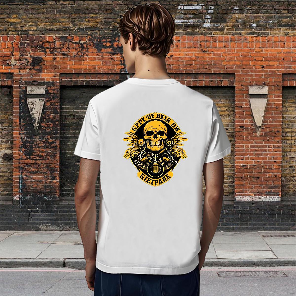 Free Shipping Man T Shirts 230g Cotton skull Hip Hop Plus Size Cartoon Crew Neck Breathable Couples T Shirts Factory Direct Top Tees