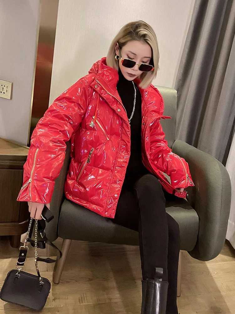 Women's Down Parkas Puffer Stand Collar Feather Coat 90% White Duck Parkas Ultra Light Down Jacket Women Winter Solid Color Outerwear Y240824P28P