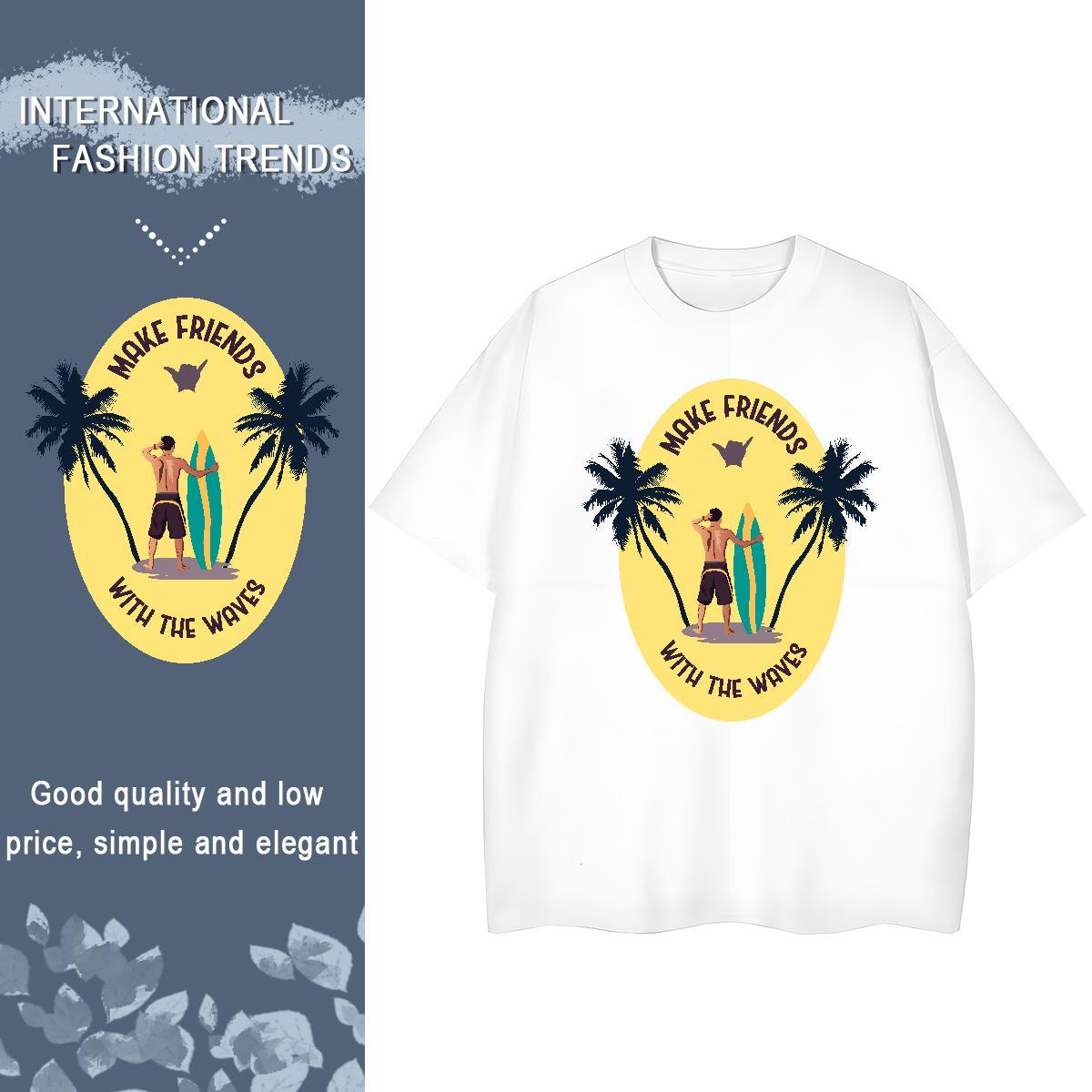 Free Shipping Man T Shirts 230g Pure Cotton beach Daily Wear Asian Size Breathable Short Sleeve Men Clothes T-Shirt Customized Tees
