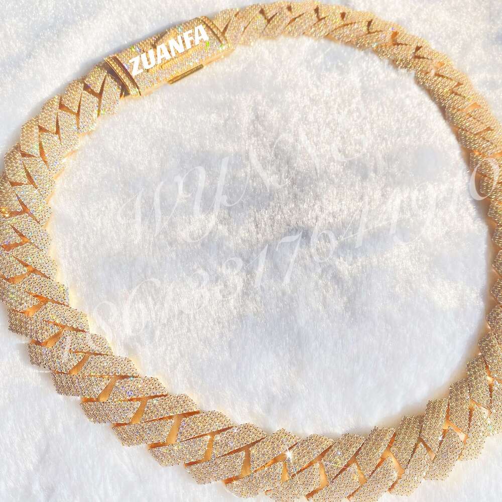 30.56Ctw Big Guy 20Mm 4 Row Diamonds Sterling Sier Iced Out Lab Moissanite Diamond Cuban Link Chain