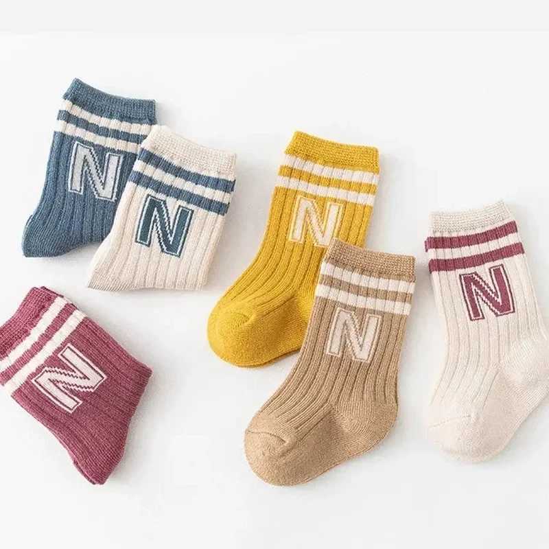 3pairs/lot 0-5Y Infant Baby Knee-Sock Babies Socks For Boy Cotton Letter Cute Newborn Boy Crew Sock Baby Boy Clothes Accessories CL240824