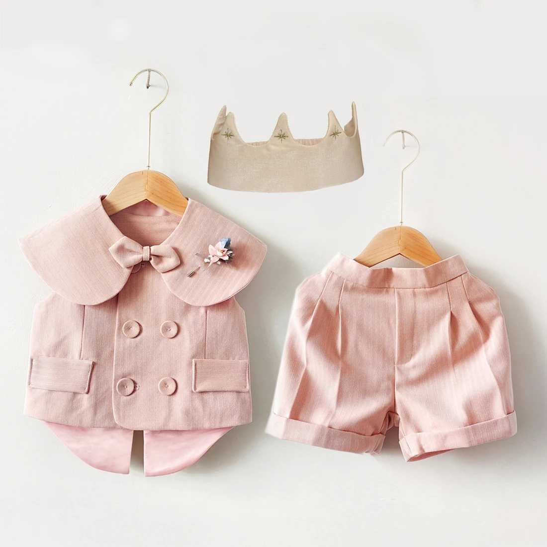 Baby boy and girl bath set pink baby birthday party set baby formal gentleman costume set ceremony photo shoot evening gown W240823