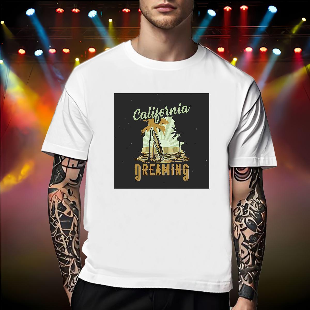 Loose Fit Mens T Shirts 100% Cotton 230g surfboard Hip Hop Customized Short Sleeve Soft Men Clothes T-Shirt 2024 DIY Polos