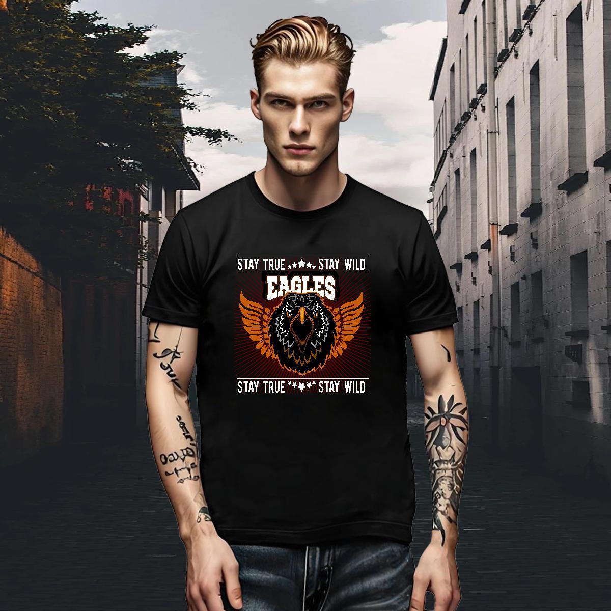 Custom Men Tops Tees eagle Home Outdoor 230g Cotton Tees Shirts Breathable Short Sleeve Unisex T shirt Custom Printed