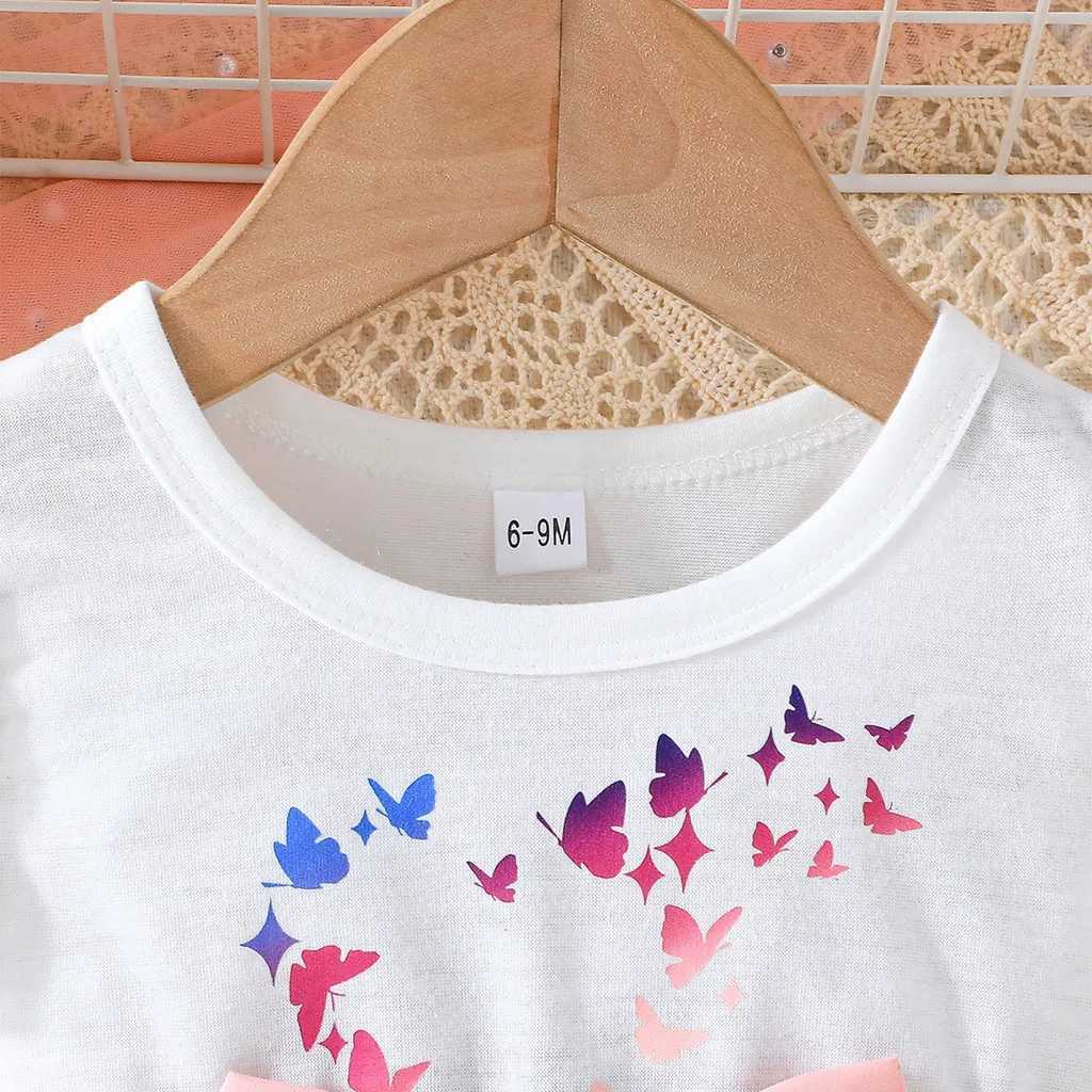 3-year-old cute butterfly ruffled sleeveless princess formal dress W240823