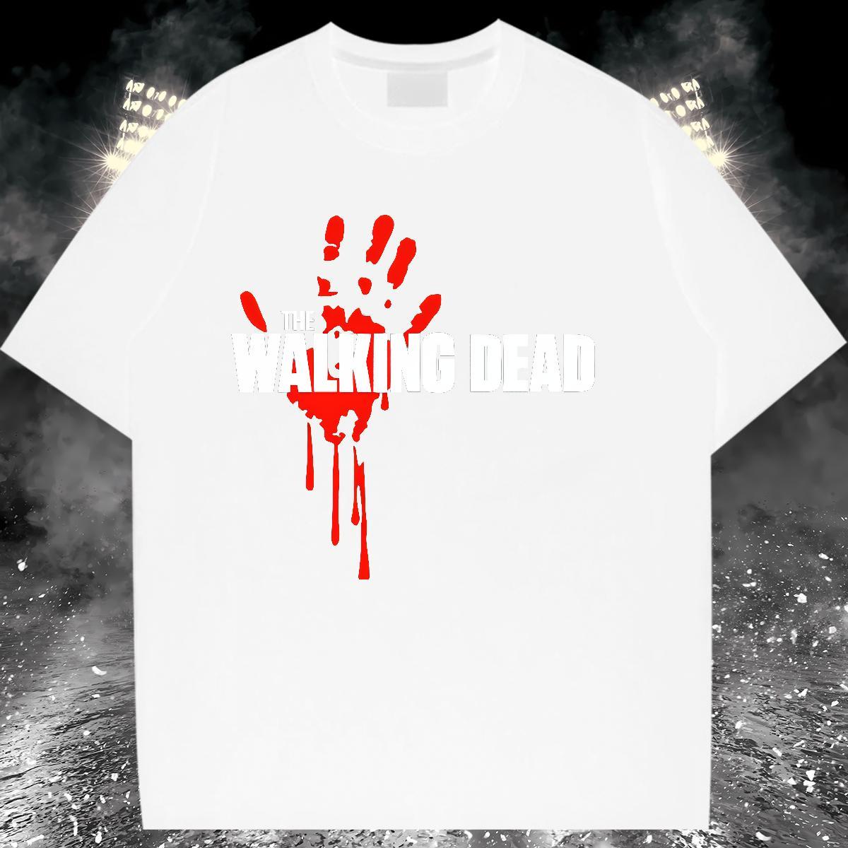 Free Shipping Woman Tshirt 230g Pure Cotton scary Casual Daily Wear T shirt Breathable Soft Cartoon Print Tops