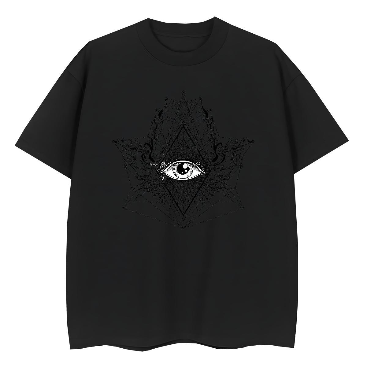 Wholesale T shirt 230g 100% Cotton eye of the devil Spring Summer Custom Print Oversized Breathable Crew Neck Mens Tshirts 2024 New Tees