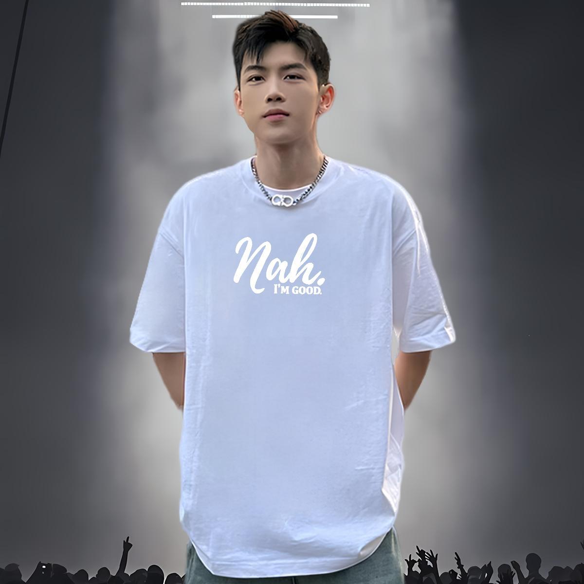 Brand Men T Shirts 230g Pure Cotton letter High Street Hip Hop White Plus Size Breathable Soft Men Tees Fashion Casual Clothes