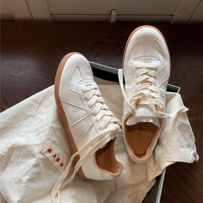 Cowhide Version Retro German Training Shoes Women Spring And Summer New All-Matching Sier Flat Sports Leisure Forrest Gump S