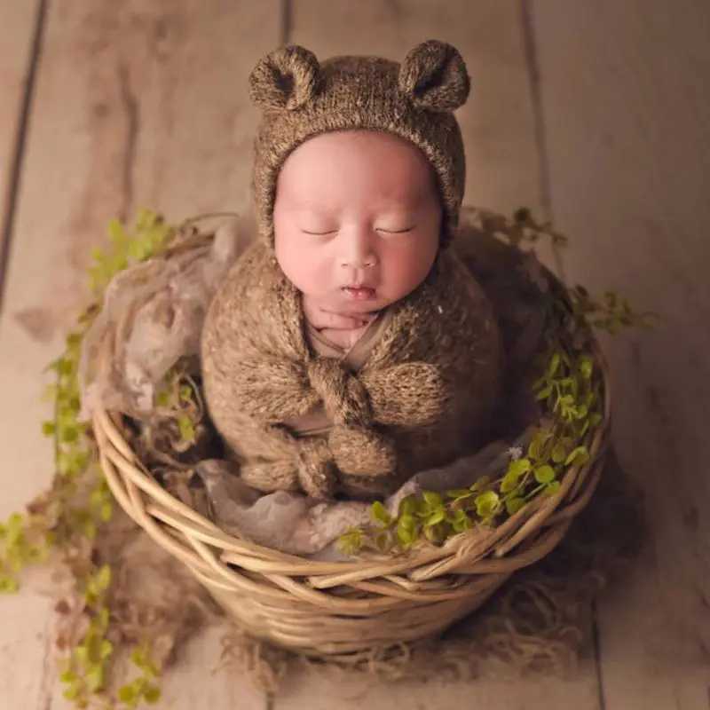 Newborn Soft Sleeping Bag Pillow Bow-knot Wraps Blanket Photography Props Hundred Days Photo Props M240824