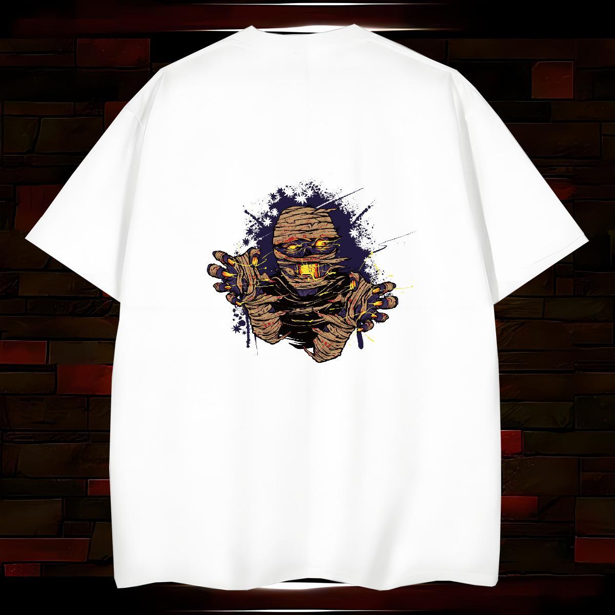 Classic T Shirts Men 230g 100% Cotton skull Casual Beach Plus Size Cartoon Short Sleeve O-Neck Couples T Shirts Fashion New Tops
