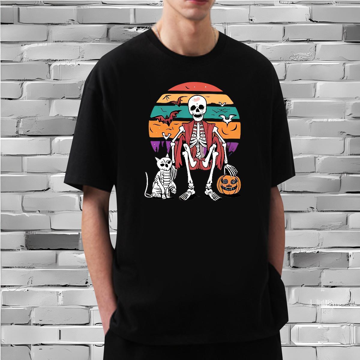 Designer T-Shirts 230g Cotton pumpkin Beach DIY Printed Breathable Crew Neck Couples T Shirts Classic Casual Tshirts