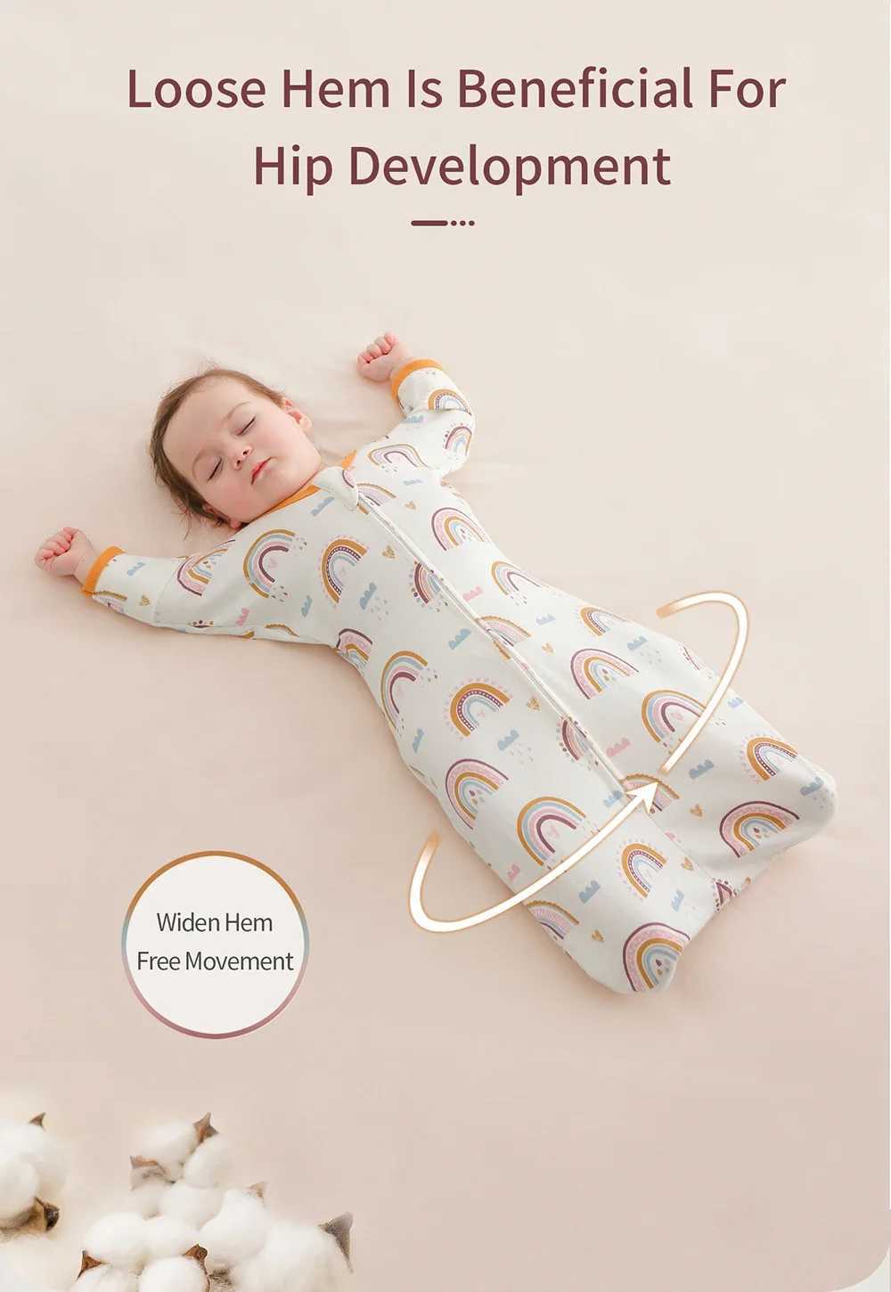 Sleeveless Vest Baby Sleeping Bag Cotton Thin Breathable Pajamas Anti-Kicking Cocoon for Newborn Envelope Sleep Sack Bedding M240824
