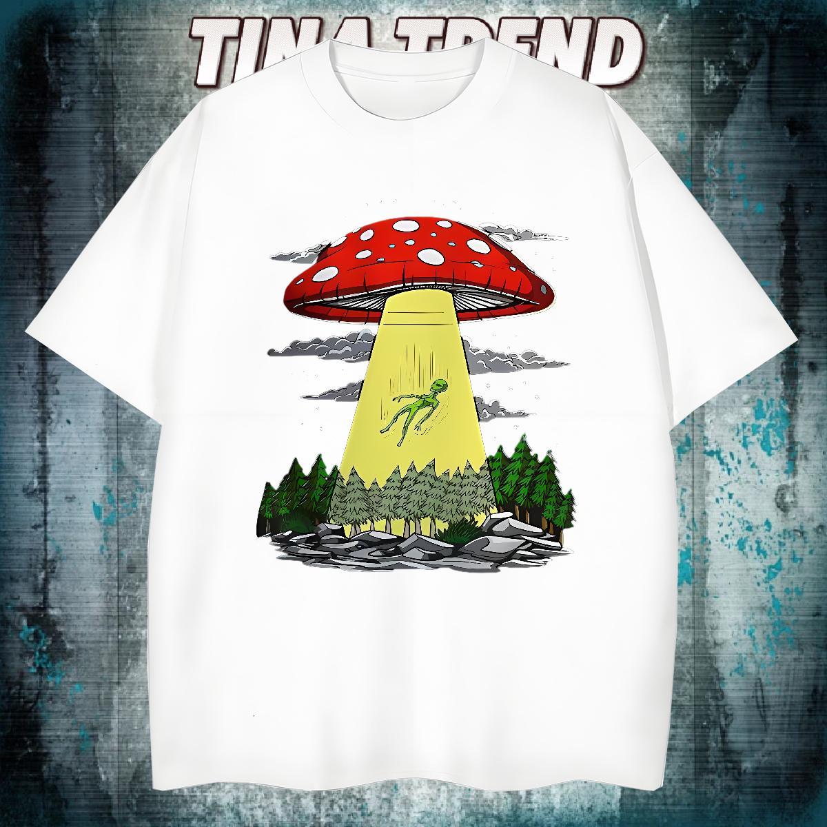 2024 Designer Tshirts mushroom Street Casual 100% Cotton 230g Clothes O Neck Short Sleeves Wholesale T-Shirts Asian Size