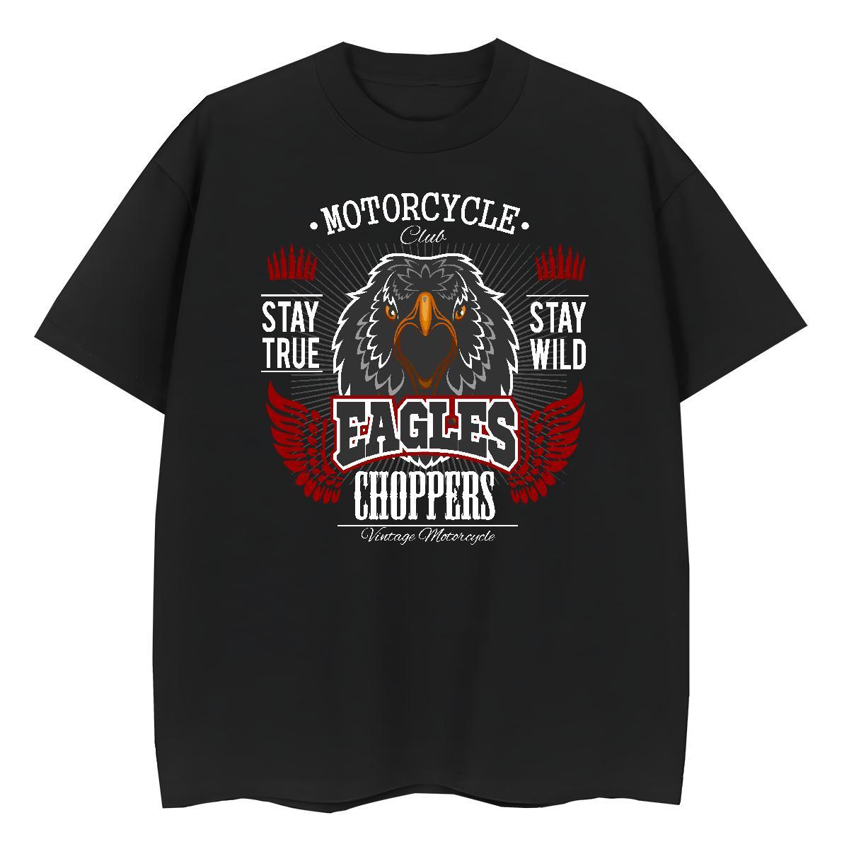 Designer Tshirts eagle Anime Printing Street 230g Pure Cotton Tees Breathable Short Sleeve Cool Design Mens T Shirts DIY Logo Oversized