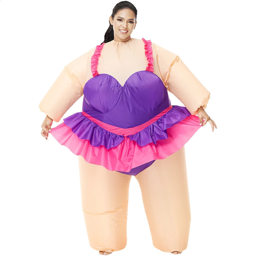 Adult Sumo Ballet Performer Clown Inflatable Costume Purim Halloween Christmas Anime Cosplay Horror Mascot Party Fun Set w240824