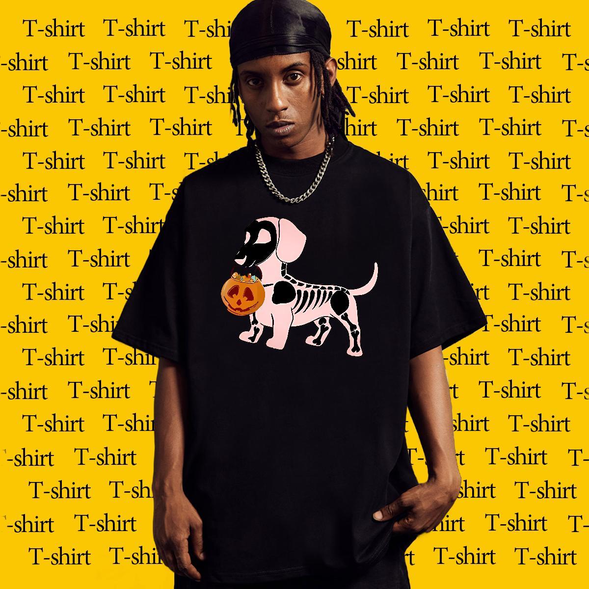 Loose Men T Shirts 230g Cotton dog Street wear Hip Hop Oversized 4XL O Neck Short Sleeves Men Tshirts Designer Fashion Clothes