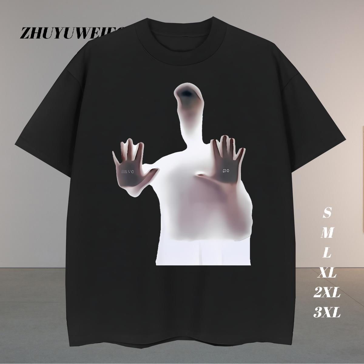 High Quality Mens T Shirts 230g Cotton portrait Daily Outfit DIY Breathable Short Sleeve Men Tees Factory Direct Tee Shirt