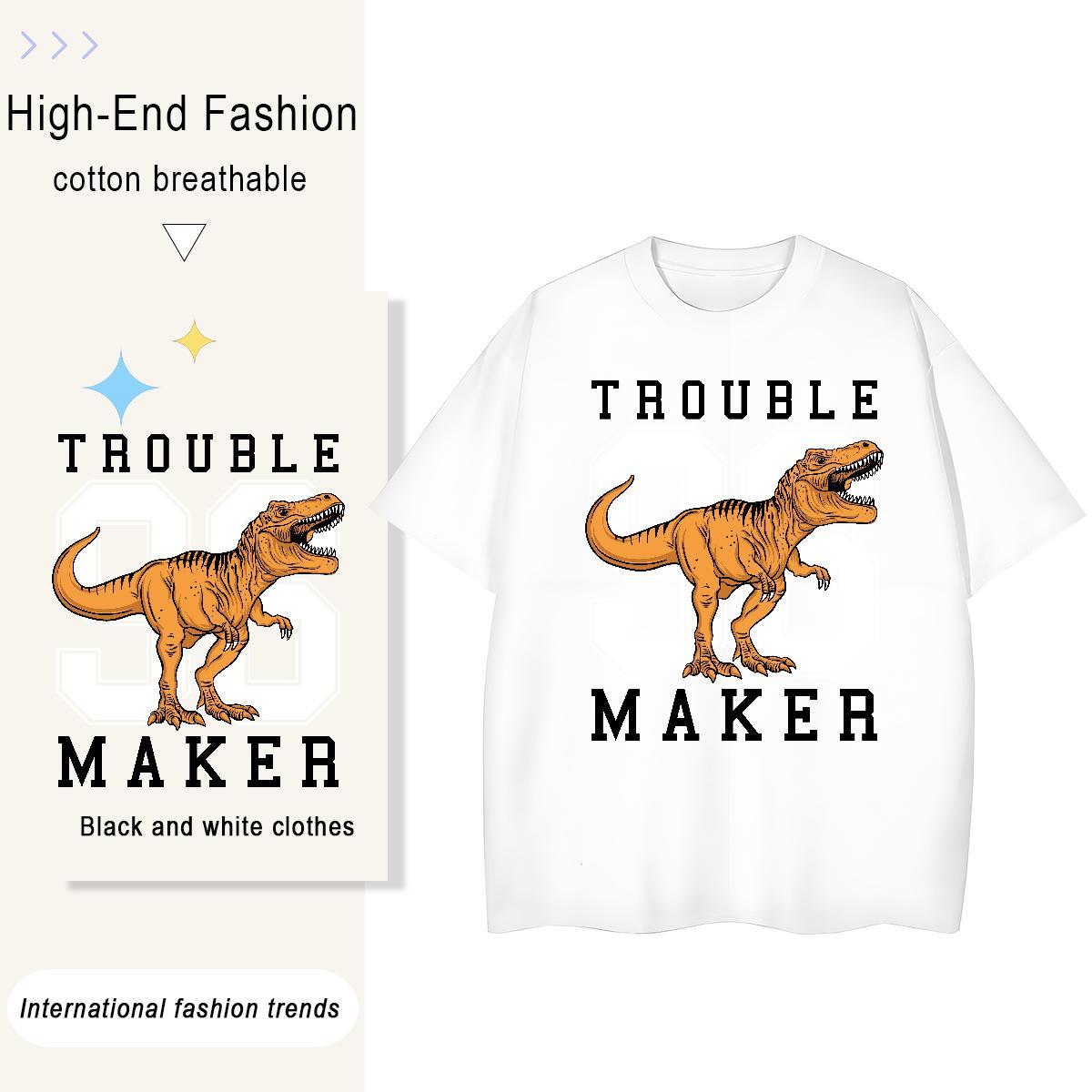 Fashion Designer Tshirt for Man Woman dinosaur Hip Hop Street 230g Pure Cotton Top Tees Round Neck Short Sleeve Cool Man T Shirts Custom Printing