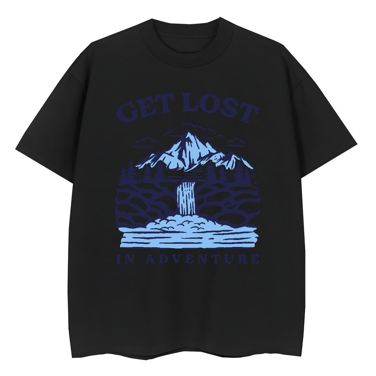 Loose fit Tshirt for Man Woman 230g Cotton mountains Casual Woman T Shirts Breathable Custom Print Oversized Clothings
