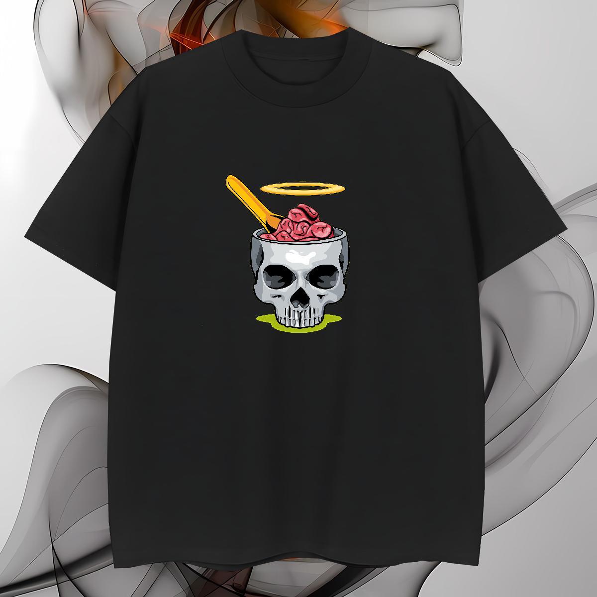 Popular T-Shirts 230g 100% Cotton skull Daily Wear Customized Pure Cotton Men Tops Tees Designer Fashion Tshirts