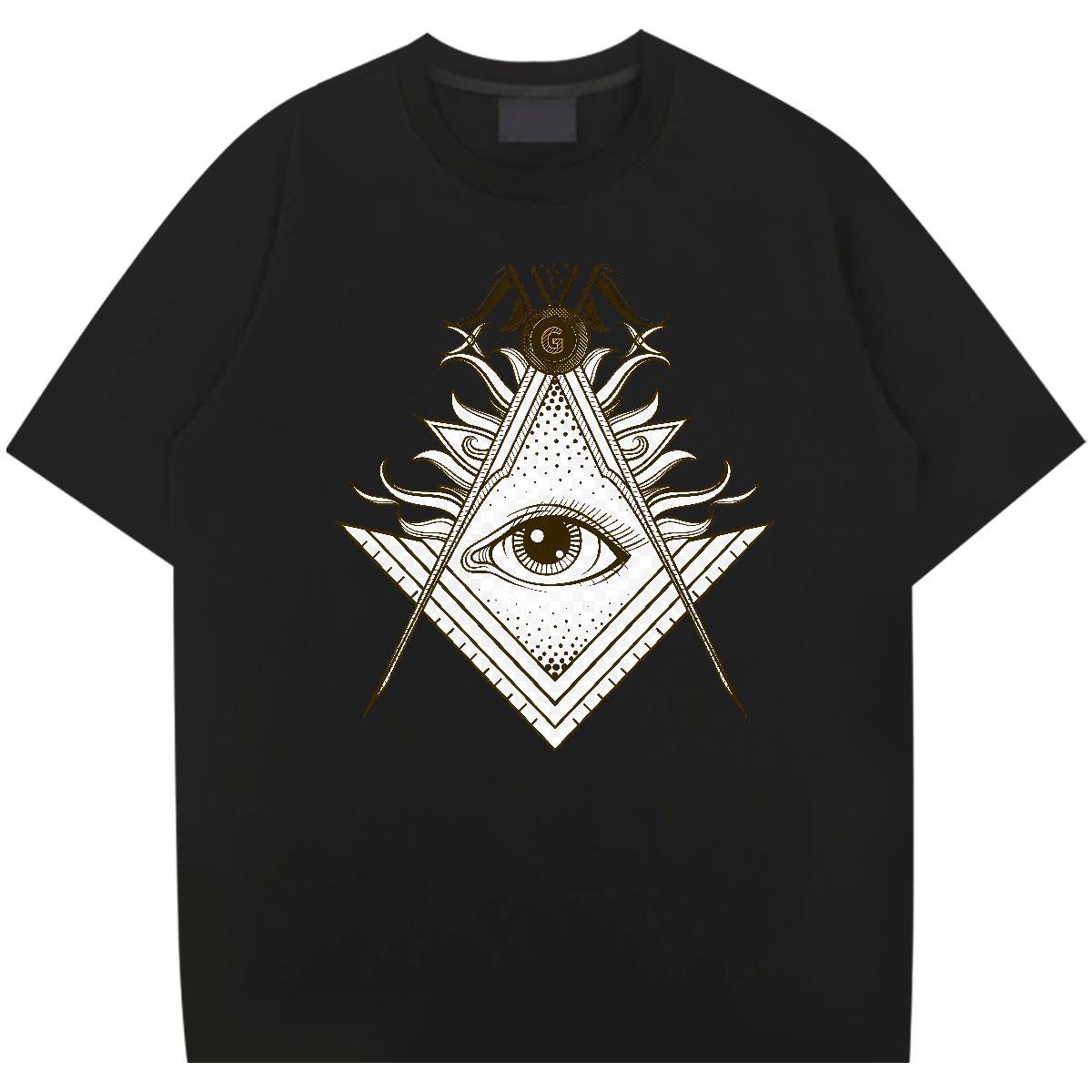 Cool T Shirts Men 230g Pure Cotton eye of the devil Hip Hop Street DIY Printed Breathable Short Sleeve Men Tshirts Classic Clothes