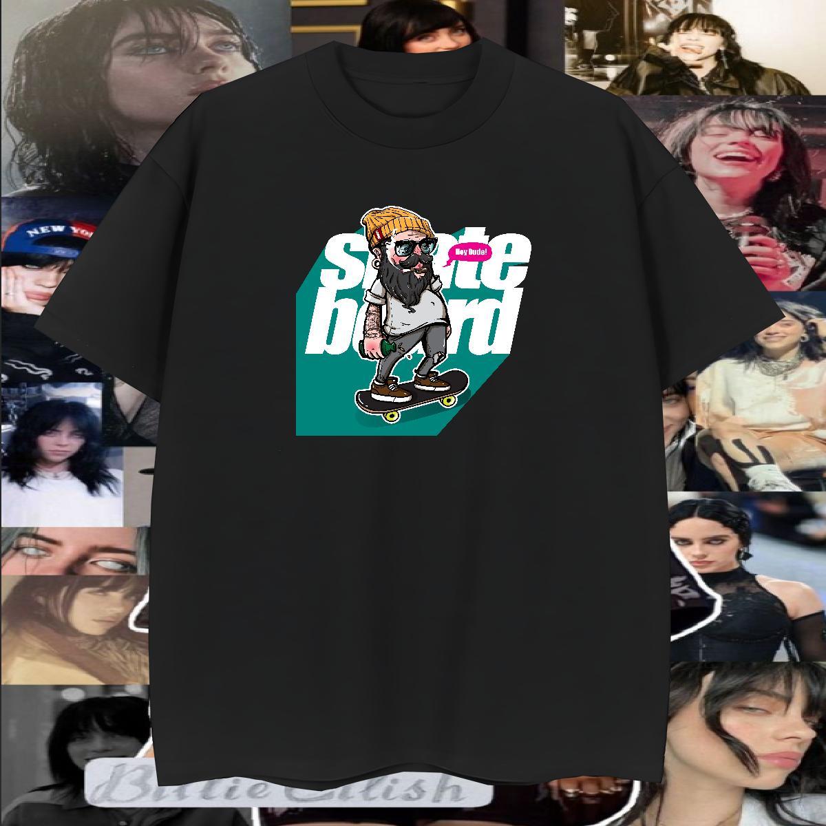 Loose Men T Shirts 230g 100% Cotton person Daily Wear DIY Anime Breathable Short Sleeve Tshirts Casual New Tops