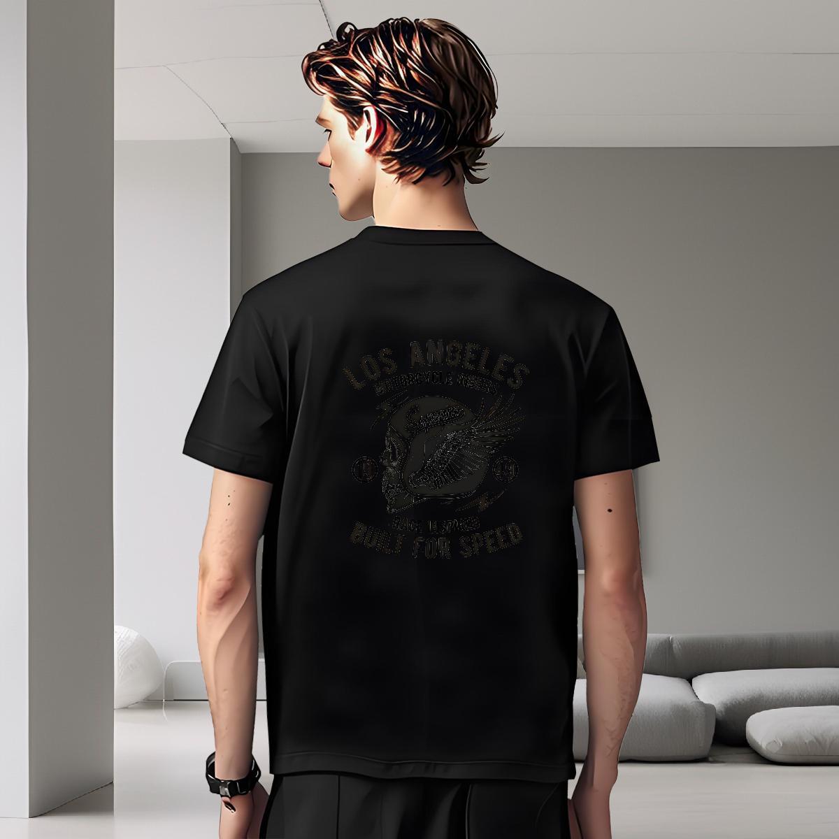 Cool T-Shirts for Men 230g 100% Cotton skull Casual Daily Wear Graphic O Neck Short Sleeves Men Tshirts Stylist Polos