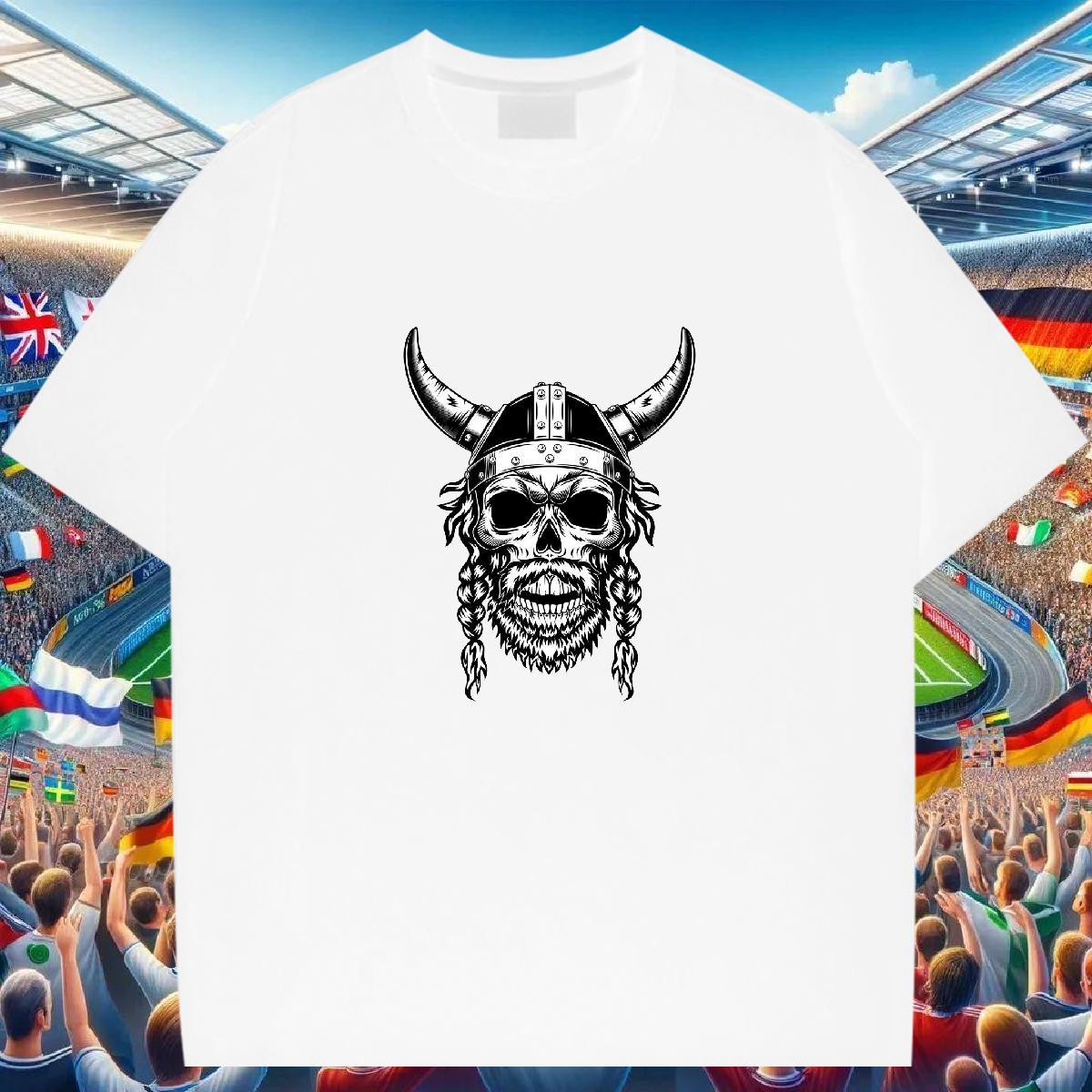 High Quality T Shirt For Man 100% Cotton 230g skull Street DIY Logo Oversized O Neck Short Sleeves Couples T Shirts 2024 Designer Polos