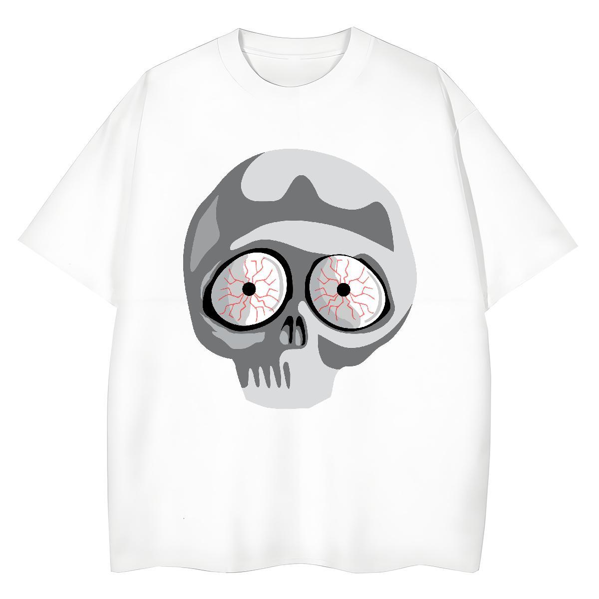 Classic Mens T Shirts 230g Pure Cotton skull Street White Plus Size Breathable Short Sleeve Men Clothes T-Shirt 2024 Designer Top Tees