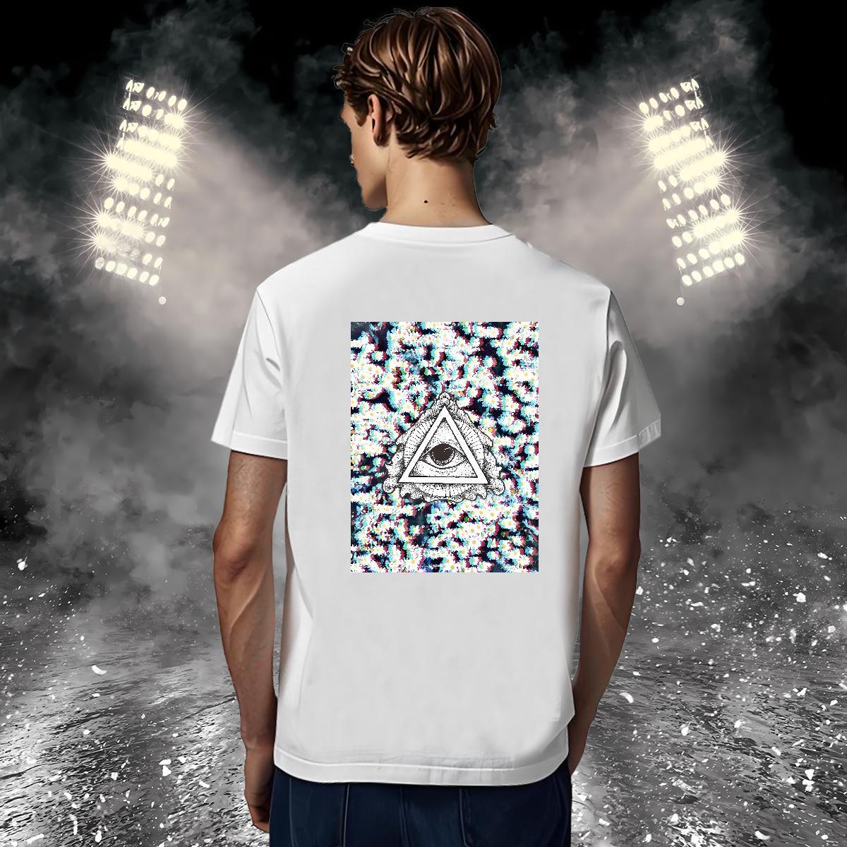 TOP Quality Man T Shirts 100% Cotton 230g eye of the devil Street wear Hip Hop Plus Size Custom Breathable Short Sleeve Men Tshirts Free Shipping Polo